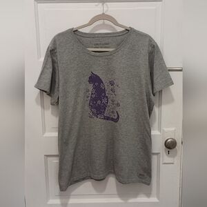 Life Is Good Purple Cat Crusher Tee XL